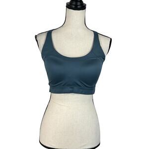 Gymshark Medium Racerback Sports Bra Adjustable Padded Cups Pullover Mesh Teal